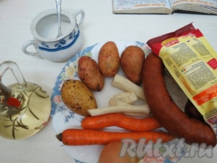 Salata cu cârnați, cartofi și morcovi - rețetă cu fotografie