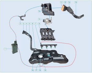 Sistemul de putere al motorului 1, 6 (descrierea construcției), Nissan Almera