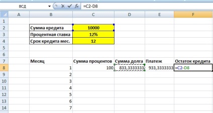 Crearea unui calculator de credit în Microsoft Excel