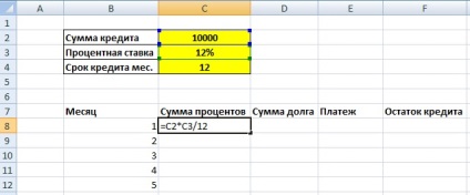 Crearea unui calculator de credit în Microsoft Excel