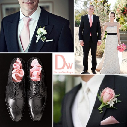 Esküvői rózsaszín és fekete színben