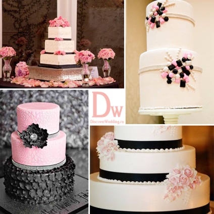 Esküvői rózsaszín és fekete színben