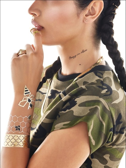 Trendul de la Star Beyoncé a arătat cum să poarte tatuajele flash (foto)