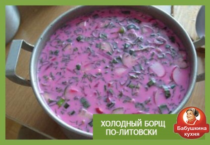 Rece borscht este gătit în limba lituaniană