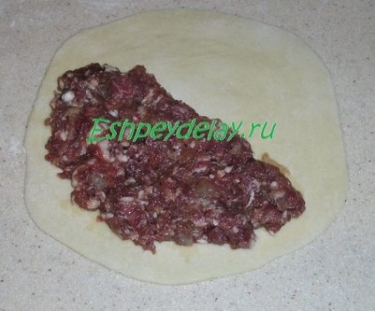 Cristi de casă chebureks cu carne cum să gătești, delicioase, umplutură suculentă, aluat, turn-based -