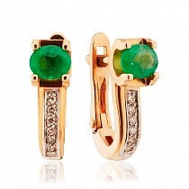 Cercei de aur cu smarald, cu o reducere de până la 70% în aur magazin online bijuterii