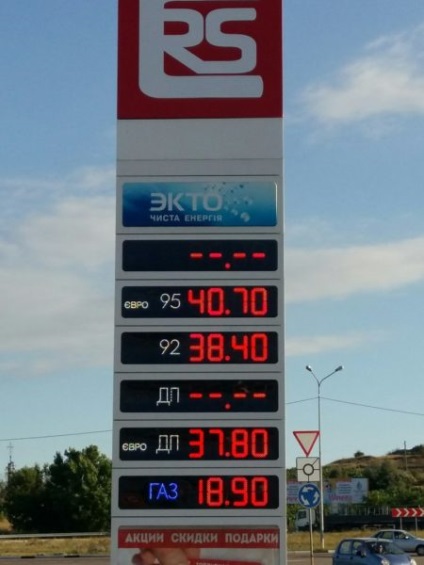 Prețurile pentru benzină în Crimeea, cât de mult este benzina în Crimeea în 2017