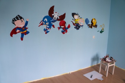 Principalul pentru copii - un pictat pe pereți de benzi desenate