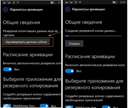 Как да възстановите Windows 10 настройки на мобилни телефони lyumiya и направите резервни копия (бекъп)