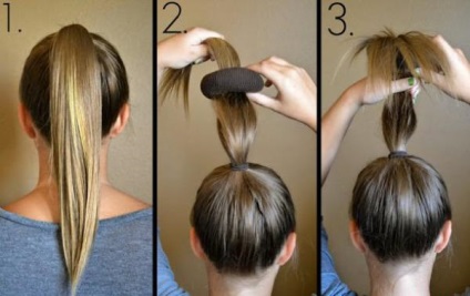 Hogyan készítsünk egy frizurát a bagel a kezüket, fotók