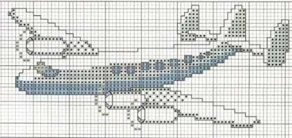 Cum să brodăm un avion cu o cruce, margele, netezime, care sunt schemele de brodare ale unui avion