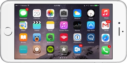Cum se activează modul orizontal pentru ecranul inițial și aplicațiile standard în ios 8 cydia, -