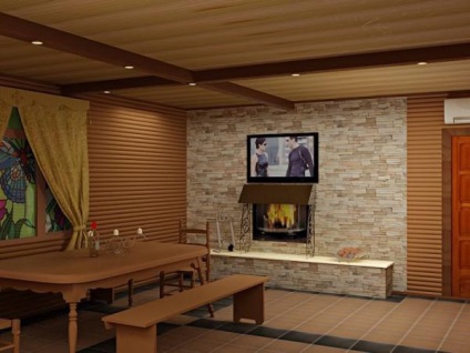 Loc de odihnă în designul, planificarea sau amenajarea saunei interioare
