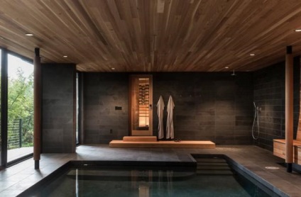 Loc de odihnă în designul, planificarea sau amenajarea saunei interioare