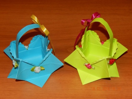 Coș de cumpărături pentru ouă de Paști în tehnica origami