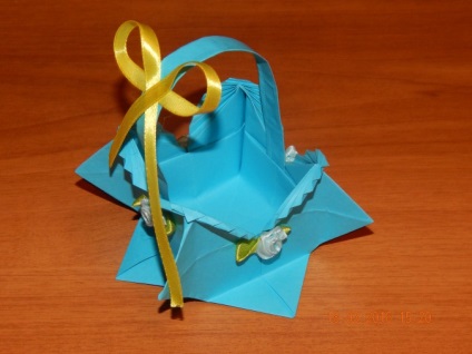 Coș de cumpărături pentru ouă de Paști în tehnica origami