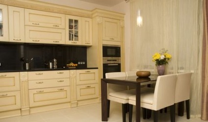 Bucătărie în opțiuni de design interior în stil francez