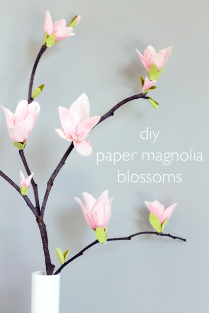 Magnolia din hârtie cu mâinile mele