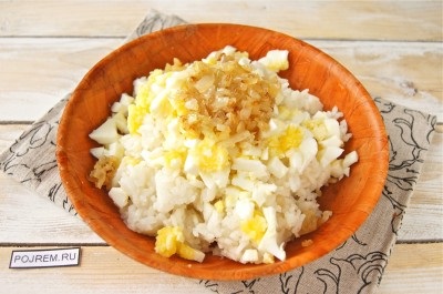 Umplere pentru plăcinte din orez și ouă - rețetă pas cu pas cu fotografie cum să gătești