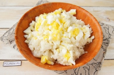 Umplere pentru plăcinte din orez și ouă - rețetă pas cu pas cu fotografie cum să gătești