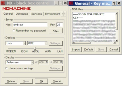 Configurarea accesului la distanță cu serverul nx