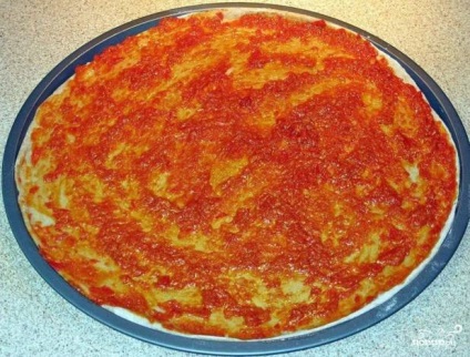 Pizza piros hal - lépésről lépésre recept fotók