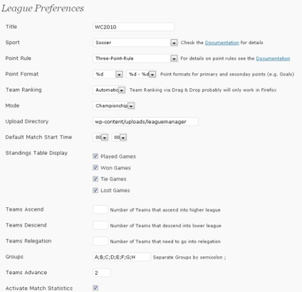 Plugin-ul leaguemanager pentru rularea site-urilor sportive sau a blogurilor pe wordpress