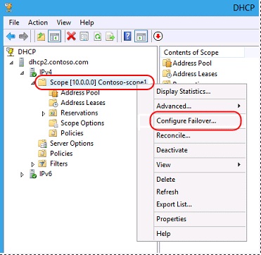 Walkthrough DHCP szolgáltatás konfigurációs a redundancia