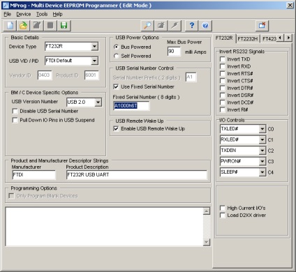 Proiecte pe microcontrolere avr - programarea programului cipurilor de memorie eeprom ft232rl