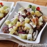 Herring salata cu cartofi și brânză, gătiți, bucurați-vă!