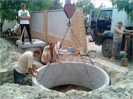 Szeptikus tartály vasbeton gyűrűk kezük