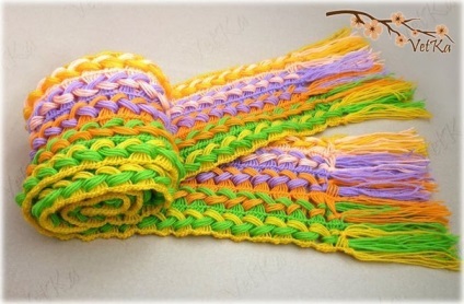 Eșarfă tricotată pe o riglă (diy)