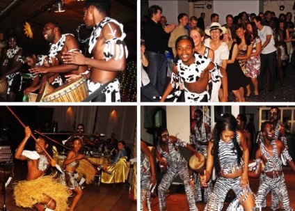 Time show Africa - cântece și dansuri de pe un continent îndepărtat la o sărbătoare de nuntă, un portal
