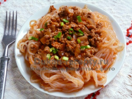 Spaghete shirataki cu un sos Bolognese (cu un atac) - retete pentru o dieta de ducan, retete pentru o dieta