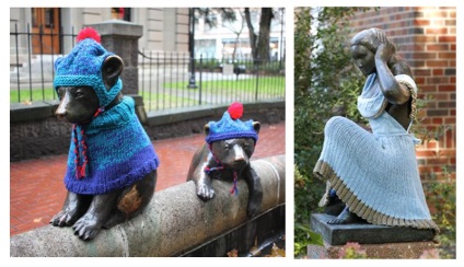 В'язане графіті ярнбомбінг (yarn bombing) - основа міського затишку