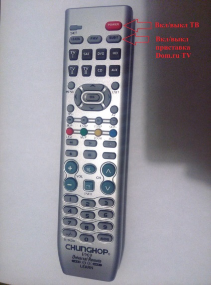 Universal remote chunghop e969