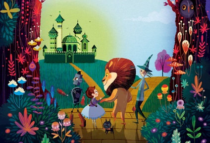 The Wizard of Oz mesésen szép illusztrációk a híres könyv