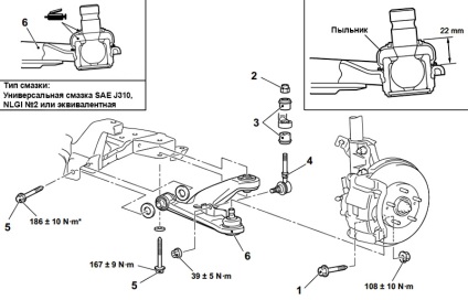 Înlocuirea pârghiilor frontale mitsubishi outlander i 2003