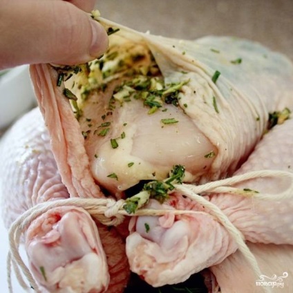 Sült csirke fokhagyma - lépésről lépésre recept fotók