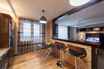 Design de bucătărie-studio cu un contor de bar (58 fotografii) interior al unui apartament cu un contor de bar