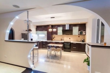 Design de bucătărie-studio cu un contor de bar (58 fotografii) interior al unui apartament cu un contor de bar