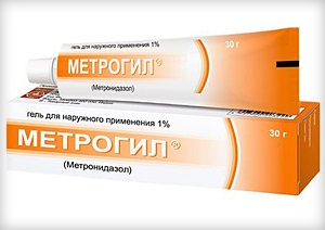 Gel de acnee pe față (metrogil, dalatsin, duak, tsinovit și metronidazol)