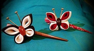 Elegant fluture Kanzashi făcute de mâini