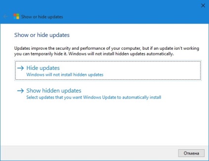 Hogyan blokkolja a telepítés a problémás frissítés Windows 10