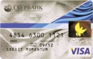 Card de credit Momentum Sberbank