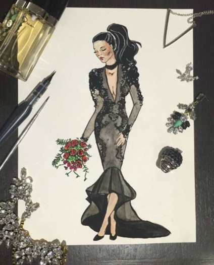 Mireasa neconventionala fata casatorita intr-o rochie de mireasa neagra - teritoriul stilului si creativitatii