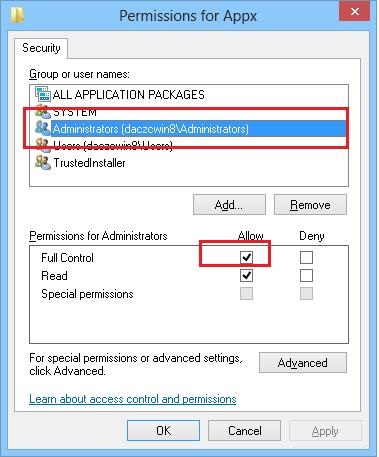 Mutarea aplicațiilor Windows 8 pe o altă unitate, ferestre pentru administratorii de sistem