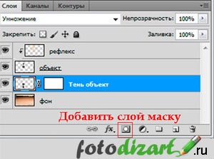 Photoshop направи сянката на обекта, това е просто