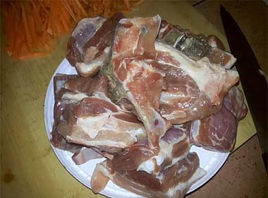 Pilaf din carne de porc în cazan - rețetă pas cu pas