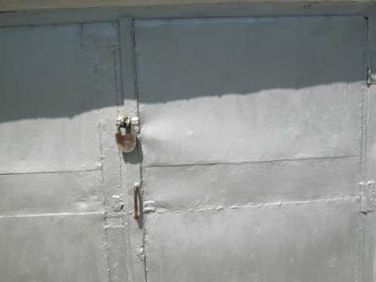 Pictura unei uși de garaj din argint